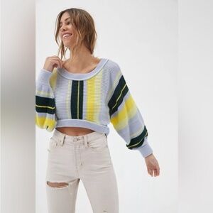 Urban Outfitters Cropped Striped Knit Sweater Small